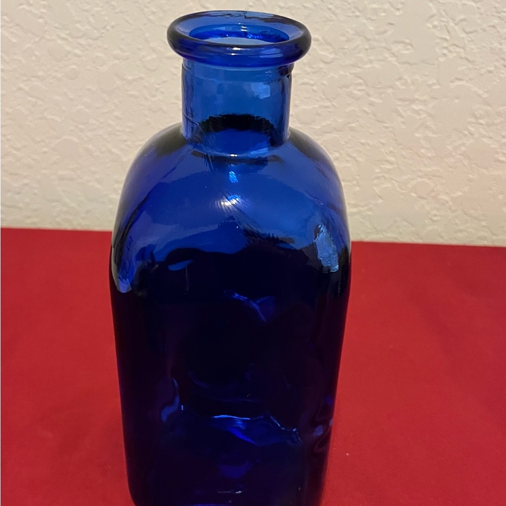 Blue Glass Decorative Bottle